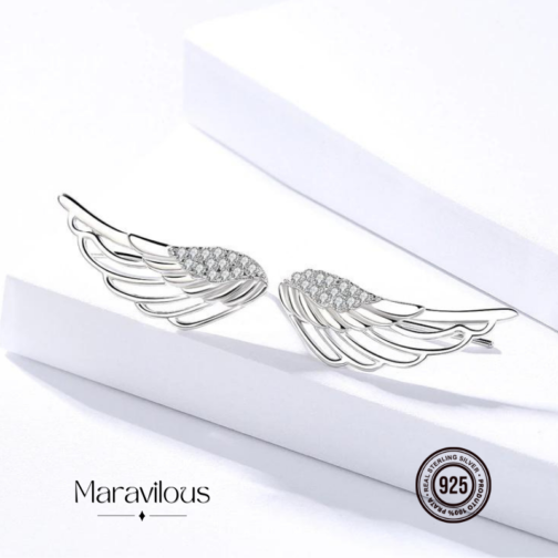 Brinco Asas de Anjo Prata 925