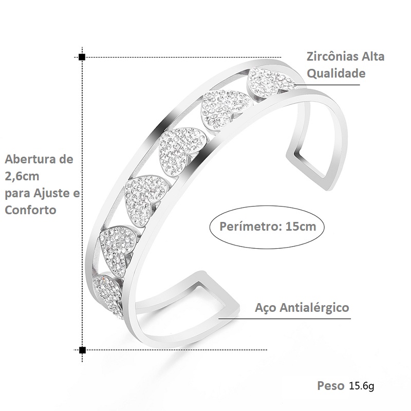 Pulseira aço antialérgico