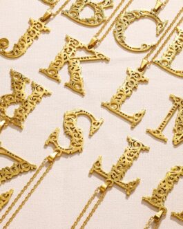 Colar VINTAGE Letras Banhado a Ouro 18k