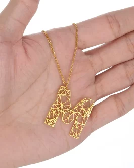 Colar ORIGAMI Letras Banhado a Ouro 18k