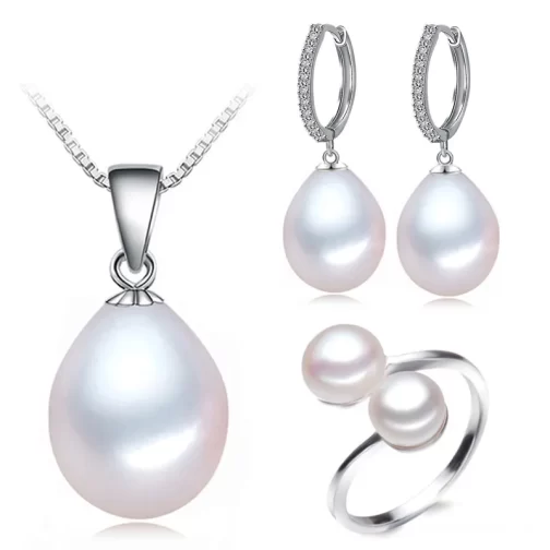 Conjunto Pérolas Naturais e Prata 925 Dulce Clean