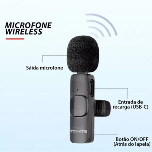 Microfone Para Iphone de Lapela Wireless Lightning Pro MT2218A - Image 4