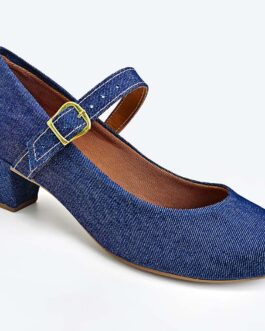 Scarpin Boneca Denim Fivela Chic – Em Jeans!