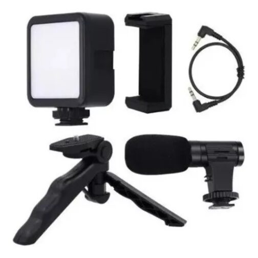 Kit Completo para YouTube e Vlog: Tripé, Suporte para Celular e Câmera, Microfone e Controle Remoto - Image 5