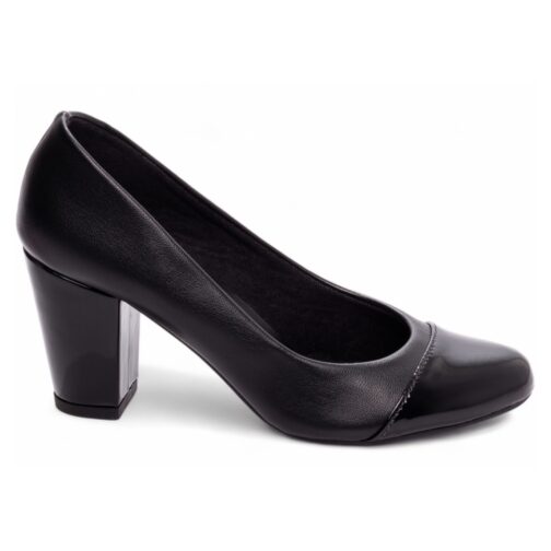 Sapato Scarpin Boneca Bico Redondo Preto