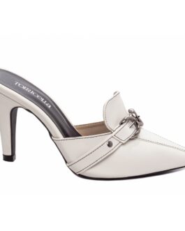 Scarpin Mule Elegance com Fivela Off White