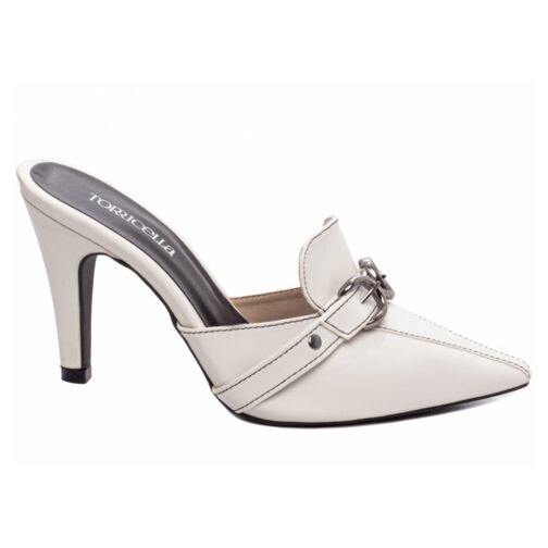 Scarpin Mule Elegance com Fivela Off White