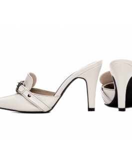 Scarpin Mule Elegance com Fivela Off White