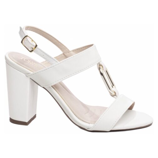 Sandália Femina Charm Fivela Dourada Off White