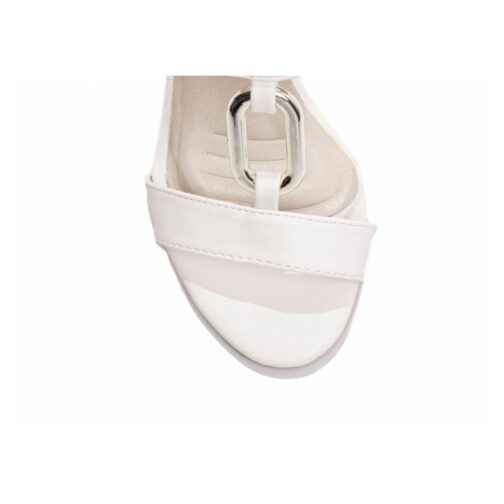 Sandália Femina Charm Fivela Dourada Off White - Image 6